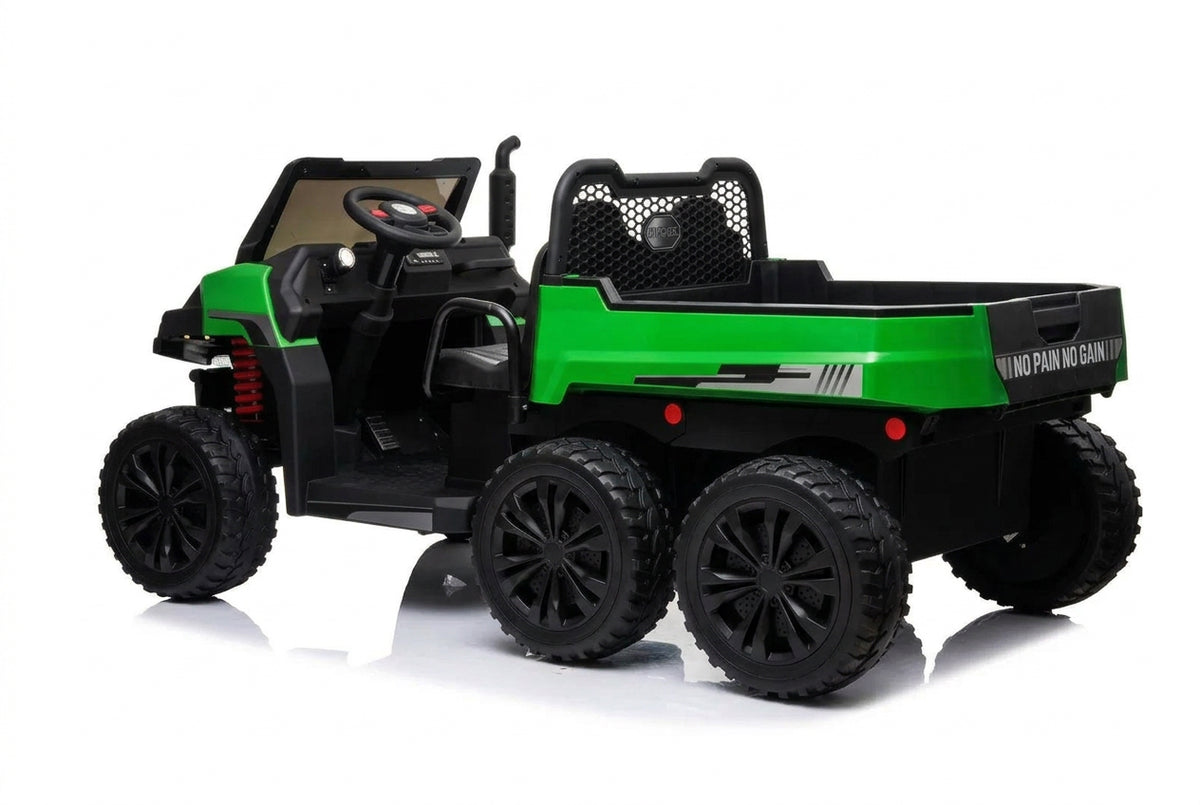 24V Farm Truck UTV 2 Seater 6 Wheels with Tipper Electric Kids' Ride-On Car with Parental Remote Controller Green-KOW Kids On Wheelz