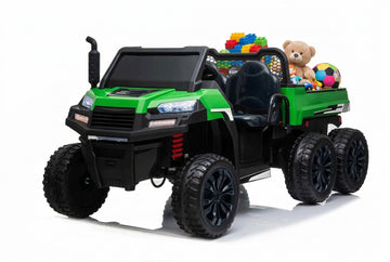 24V Farm Truck UTV 2 Seater 6 Wheels with Tipper Electric Kids' Ride-On Car with Parental Remote Controller Green-KOW Kids On Wheelz
