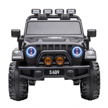 Monster Jeep Truck S609 24V 4x4 Two Seater Electric Kids Ride On Off Road Leather Seat Rubber Wheel
