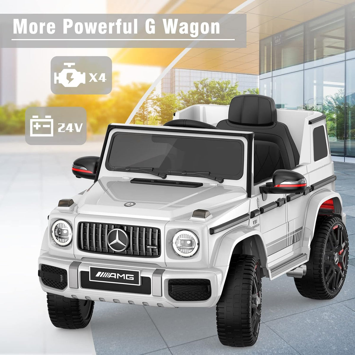 Mercedes Benz AMG G63 24V 2026 Kids Ride On Car One Seater with Parental Remote Control, LED Lights, Leather Seat and MP3, Licensed