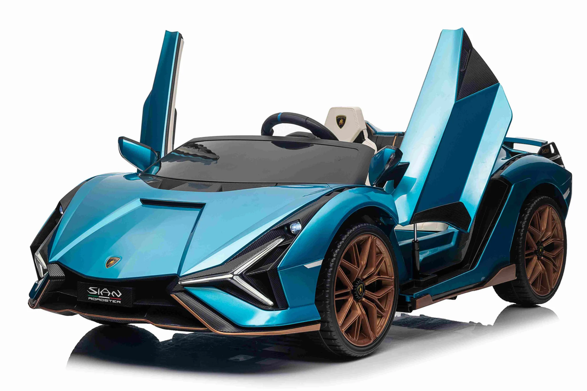 Lamborghini SIAN 24V 2 Seater Ride on Car for Kids with 4WD, Parental Remote Control, EVA Wheels, Leather Seat
