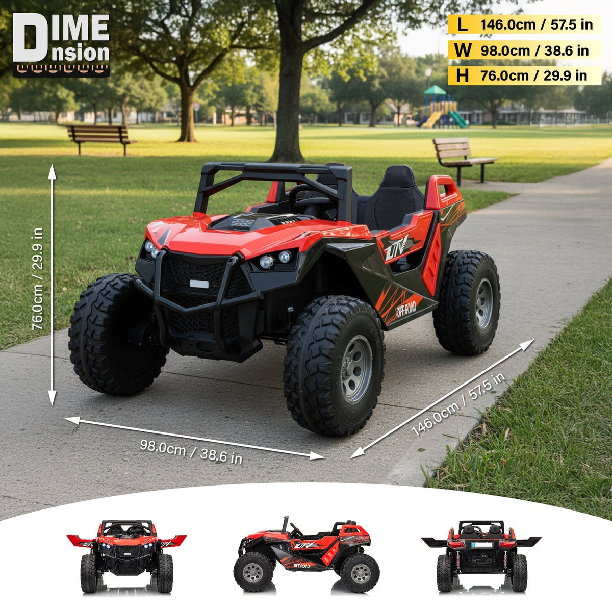 2.0 Speed Demon 24V High-Speed 2-Seater XXL Off-Road UTV