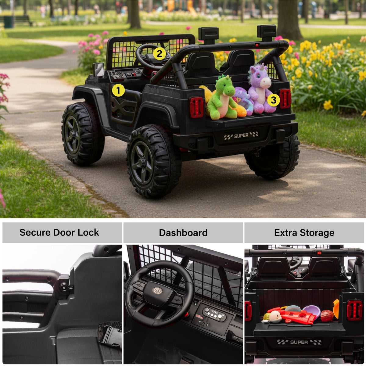 2026 NEW JEEP OUTREACH 2 Seater 24V Jeep Style Kids Ride On Car with Parental Remote Control