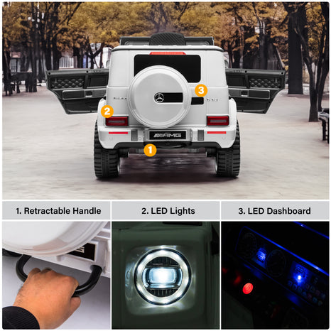 Mercedes Benz AMG G63 24V 2026 Kids Ride On Car One Seater with Parental Remote Control, LED Lights, Leather Seat and MP3, Licensed