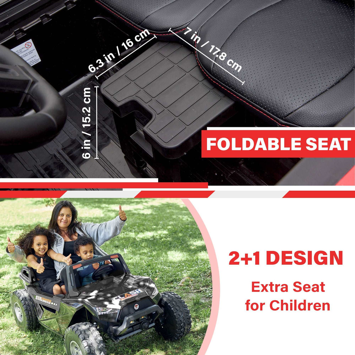 High Speed 24V Dune Buggy Up To 15 km/h Off-Road UTV Limited Edition Black with Remote Control and Rubber Tires