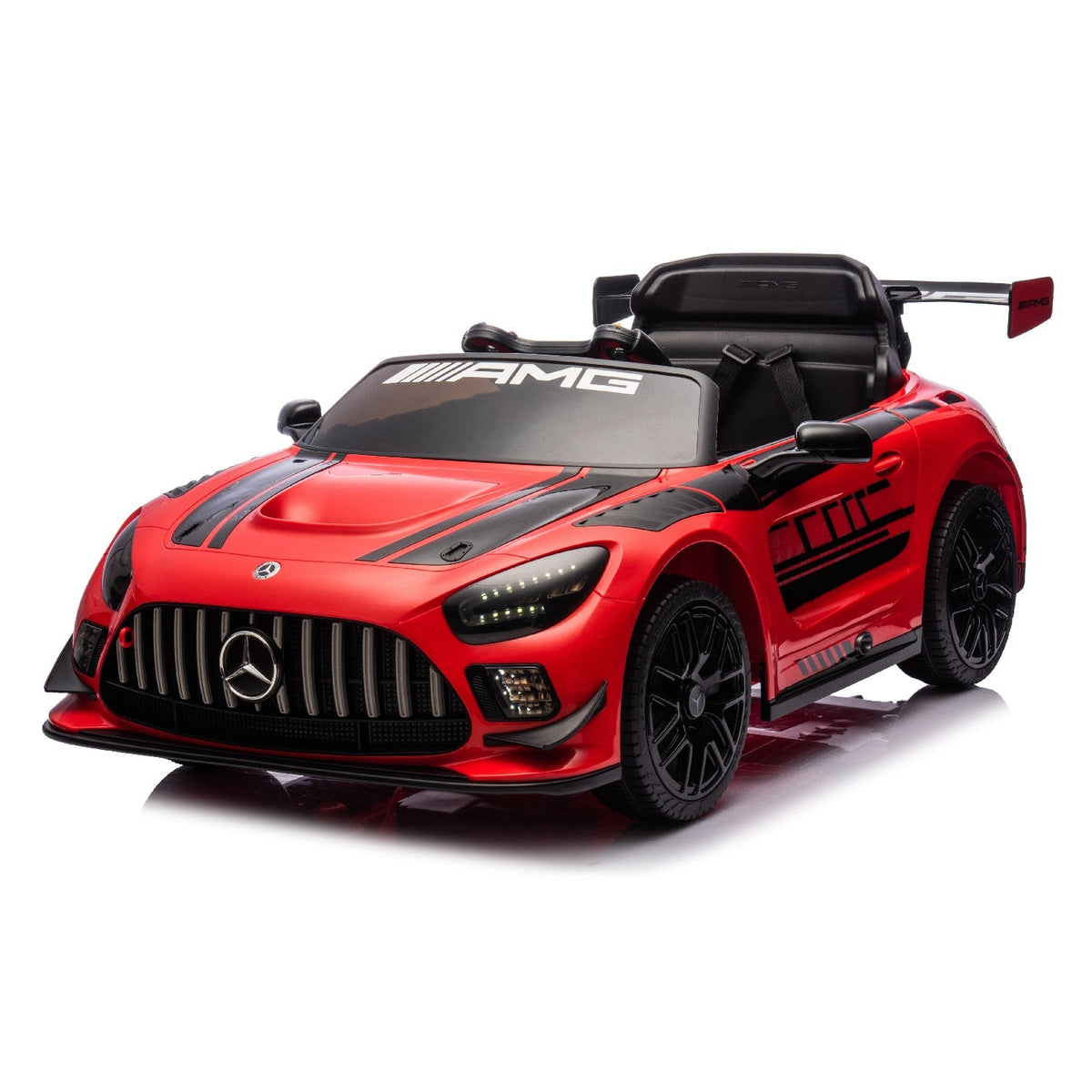 Bright LED headlights on kids Mercedes ride-on