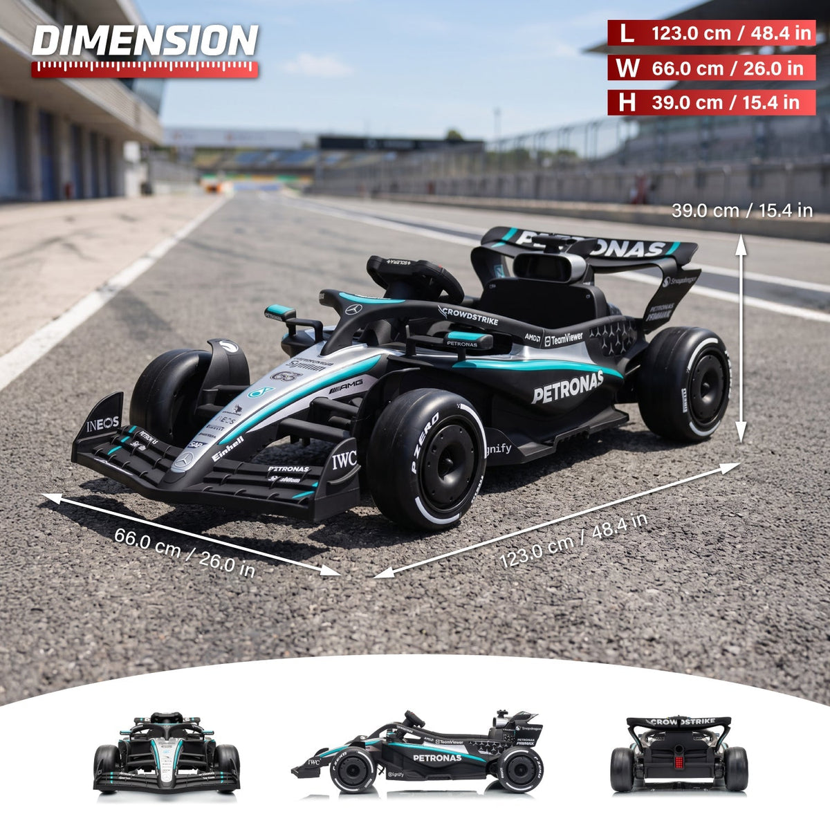 Voltz Toys Kids Mercedes-AMG F1 W16 24V Ride-On Car