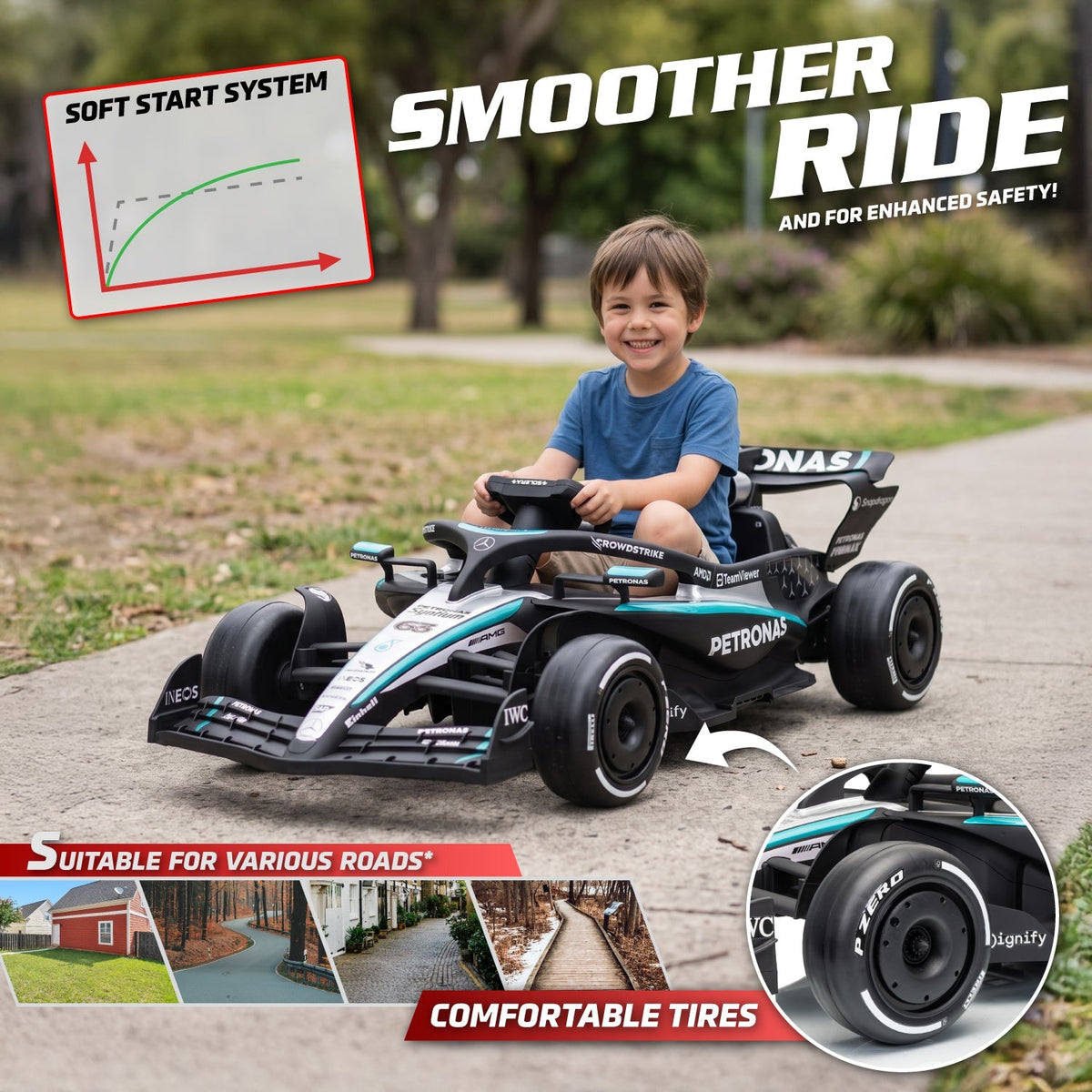 Voltz Toys Kids Mercedes-AMG F1 W16 24V Ride-On Car