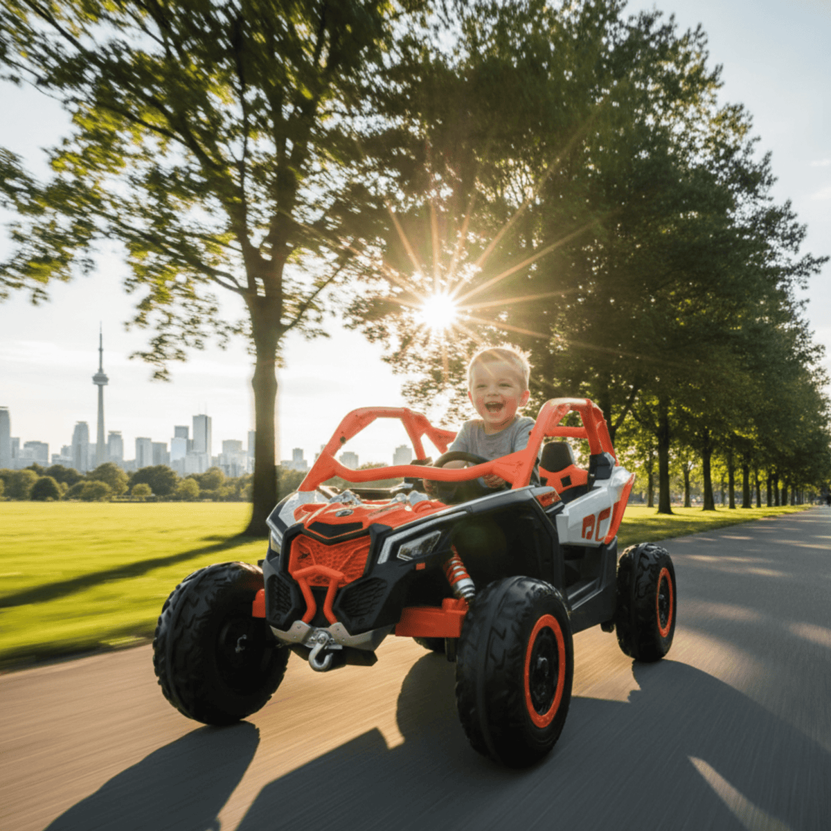 Kids Vip Can-Am Maverick Pro 2-Seater Electric Ride-On UTV Orange