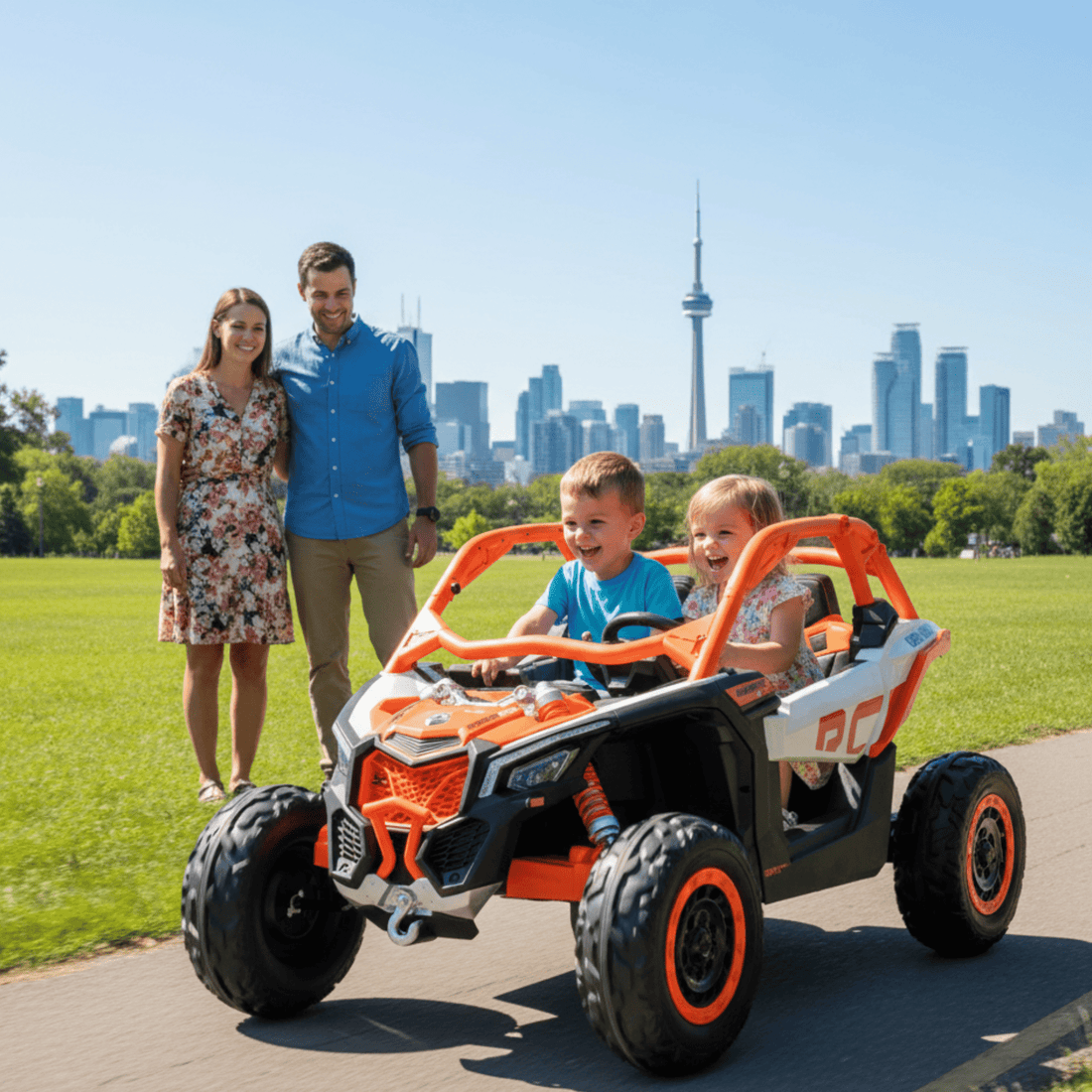 Kids Vip Can-Am Maverick Pro 2-Seater Electric Ride-On UTV Orange