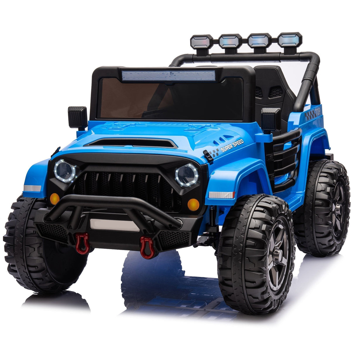 Voltz Toys 24V 2-Seater HVAOC Truck Ride-On Car Toy for Kids, Open Doors, LED Lights, 2.4G Remote Control and MP3 Player, Battery Powered Electric Vehicle Kids