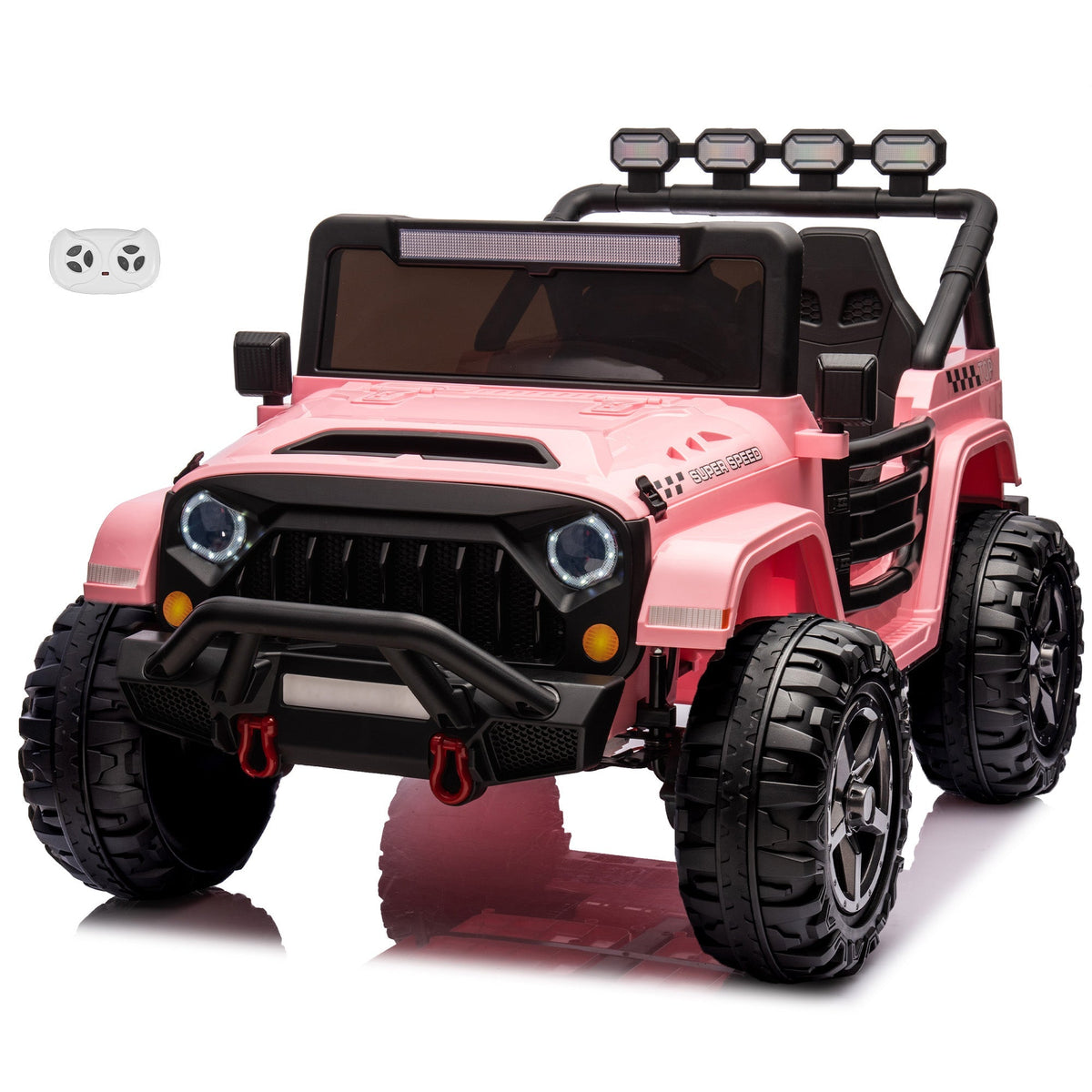 Voltz Toys 24V 2-Seater HVAOC Truck Ride-On Car Toy for Kids, Open Doors, LED Lights, 2.4G Remote Control and MP3 Player, Battery Powered Electric Vehicle Kids
